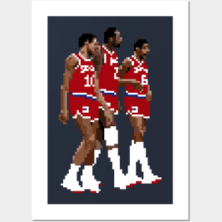 Sixers Big Three Pixel Posters and Art